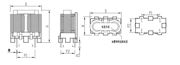 SQ1918扁平線電感封裝尺寸圖