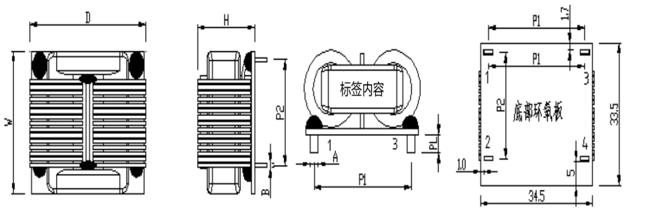 SQ3423扁平線電感封裝尺寸圖